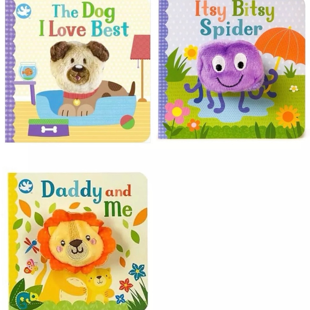 3pk Finger Puppet Library Board Books Interactive Sensory ~Toddler Age 1-4 NEW